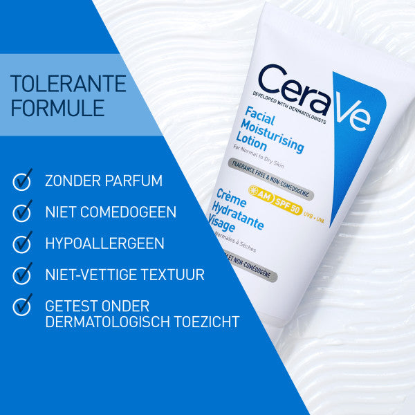 CeraVe Hydraterende Gezichtscrème SPF50 - CeraVe - Huidproducten.nl