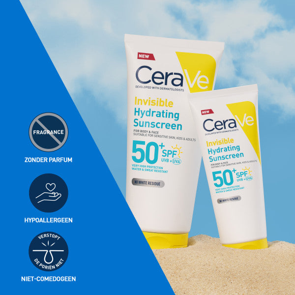 CeraVe Onzichtbare Hydraterende Zonnebrandcrème SPF50 - Cerave - Huidproducten.nl