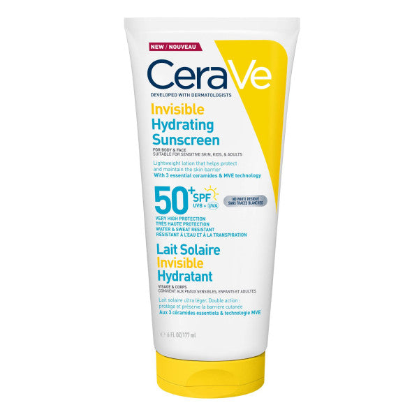 CeraVe Onzichtbare Hydraterende Zonnebrandcrème SPF50 - Cerave - Huidproducten.nl