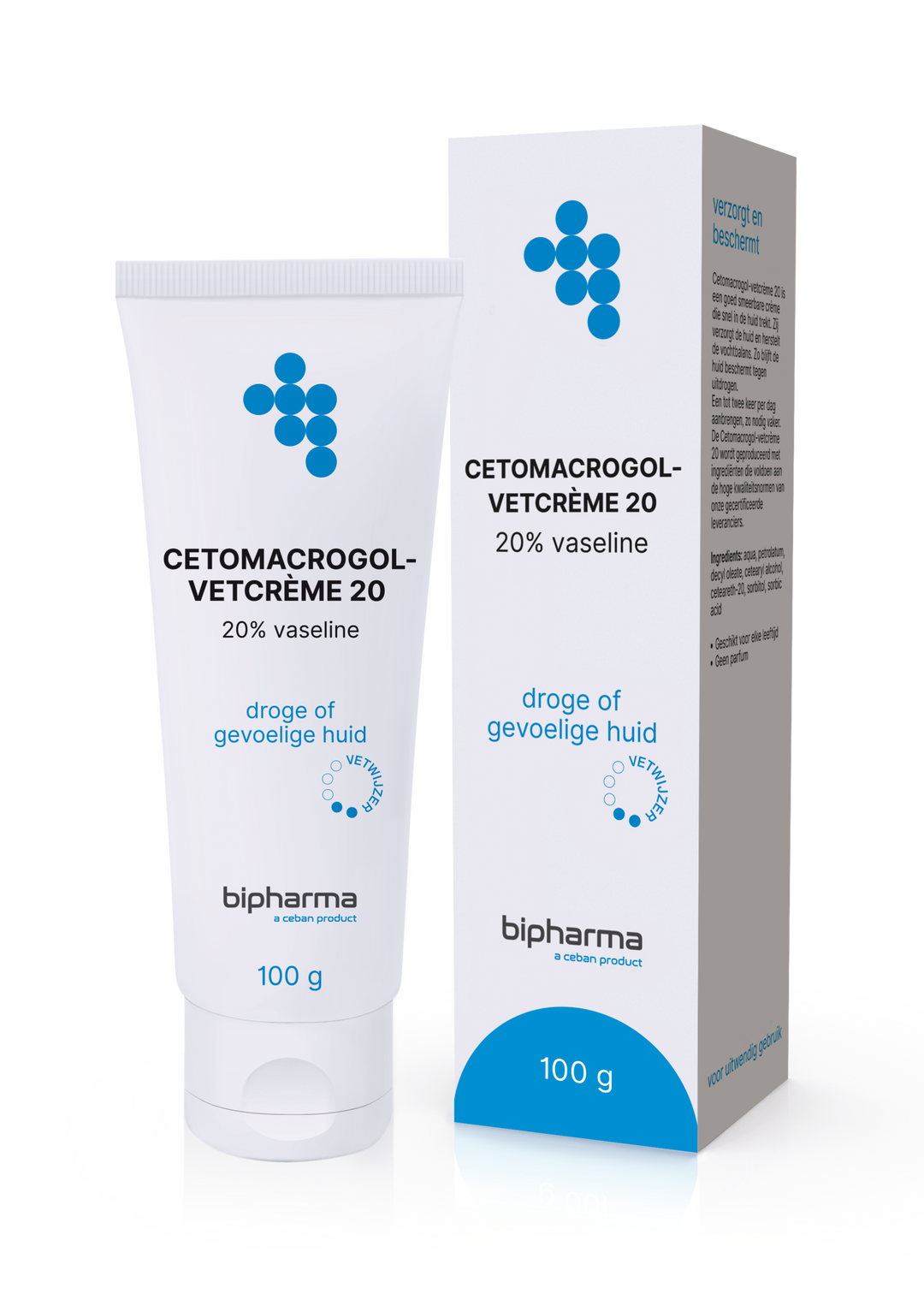 Bipharma Cetomacrogolcreme met 20% Vaseline - BIPHARMA BV - Huidproducten.nl