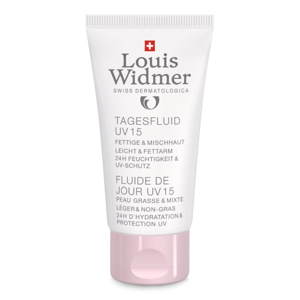Louis Widmer Dag Fluid UV 15 Licht Zonder Parfum - huidproducten.nl