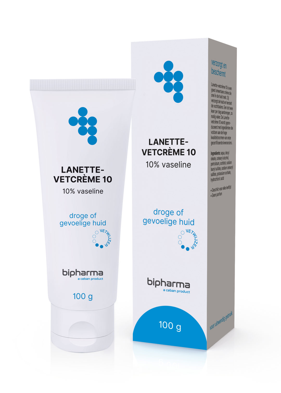 Bipharma Lanettecreme met 10% Vaseline - BIPHARMA BV - Huidproducten.nl