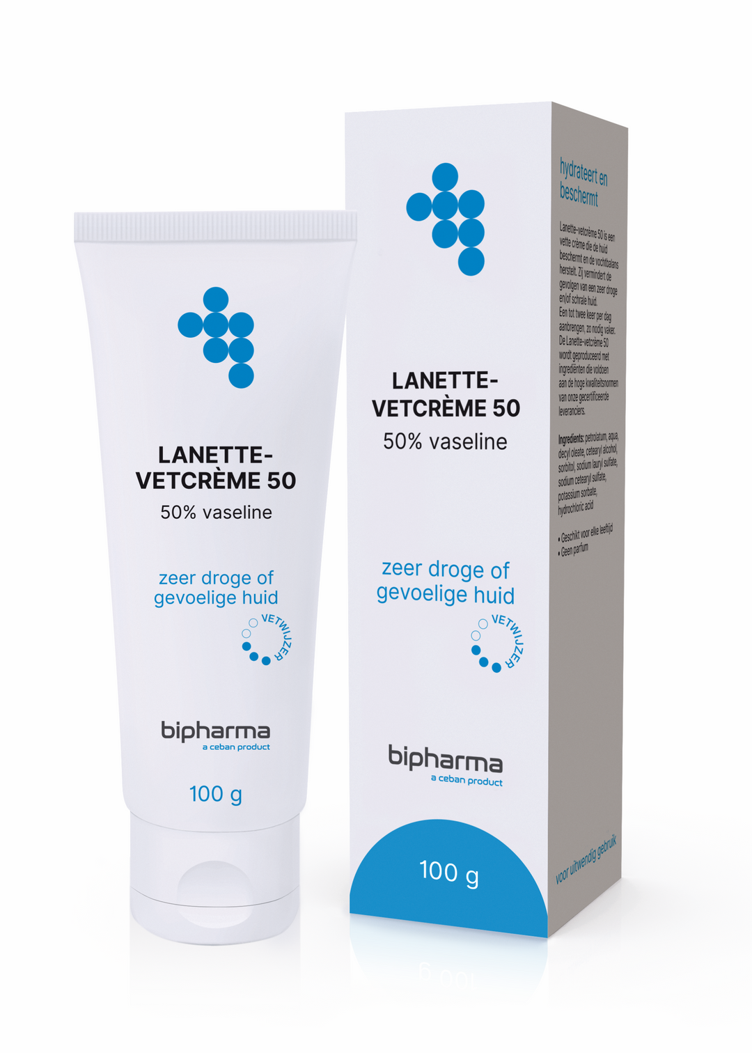 Bipharma Lanettecreme met 50% Vaseline - BIPHARMA BV - Huidproducten.nl
