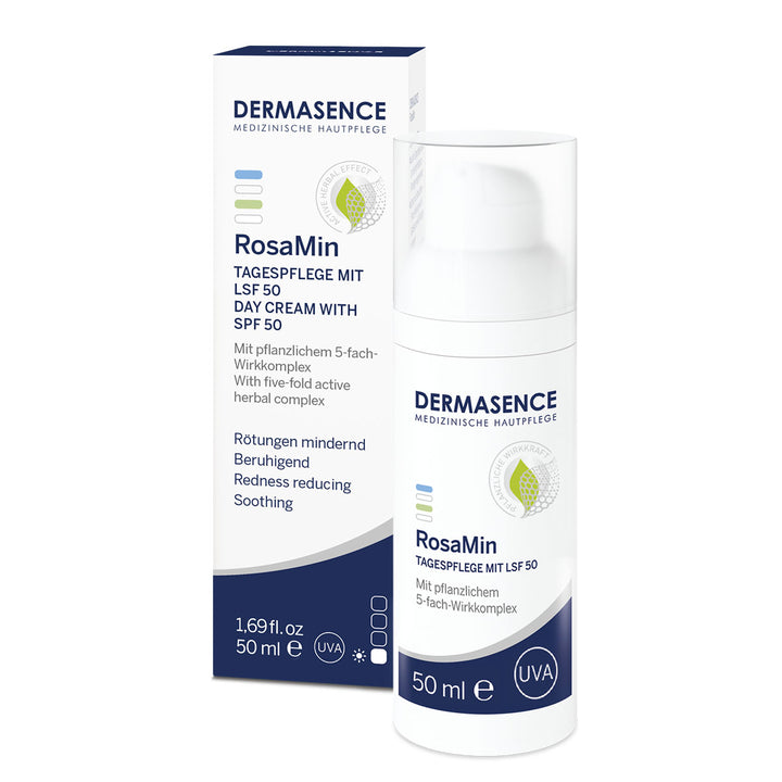 RosaMin Day cream with SPF 50 (50ml) - Dermasence - Huidproducten.nl