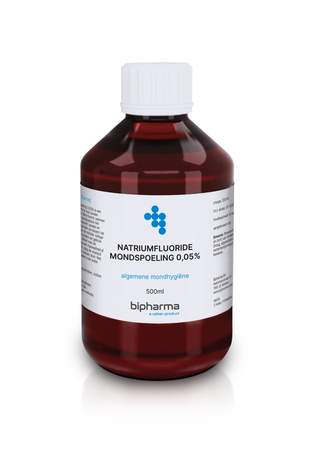Natriumfluoride Mondspoeling 0,05% Bipharma - BIPHARMA BV - Huidproducten.nl