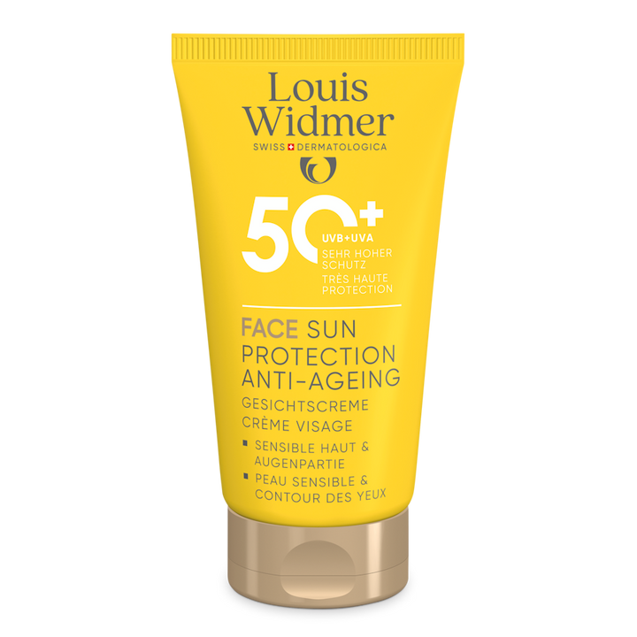 Face Sun Protection Anti-Ageing 50+ zonder parfum - Louis Widmer - Huidproducten.nl