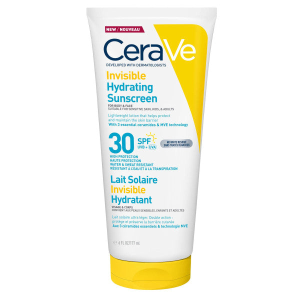 CeraVe Onzichtbare Hydraterende Zonnebrandcrème SPF30 - Cerave - Huidproducten.nl