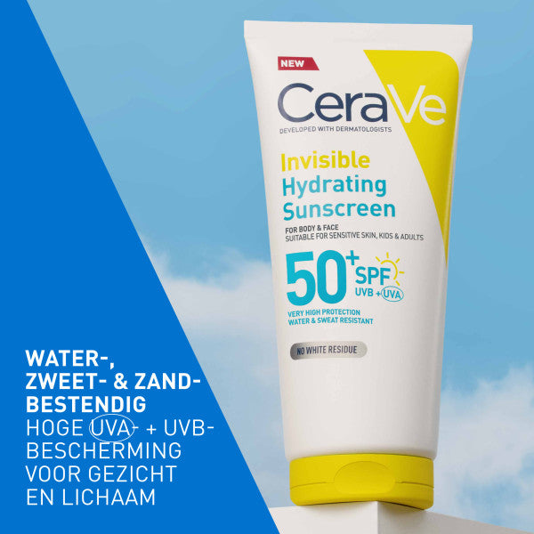 CeraVe Onzichtbare Hydraterende Zonnebrandcrème SPF50 - Cerave - Huidproducten.nl