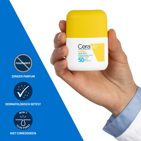 CeraVe Onzichtbare Hydraterende Zonnebrand Fluide SPF 50 - Cerave - Huidproducten.nl